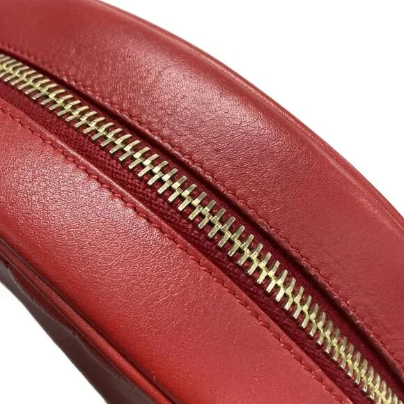 SAINT LAURENT PARIS 357401 Red Leather Shoulder Bag - Picture 12 of 15